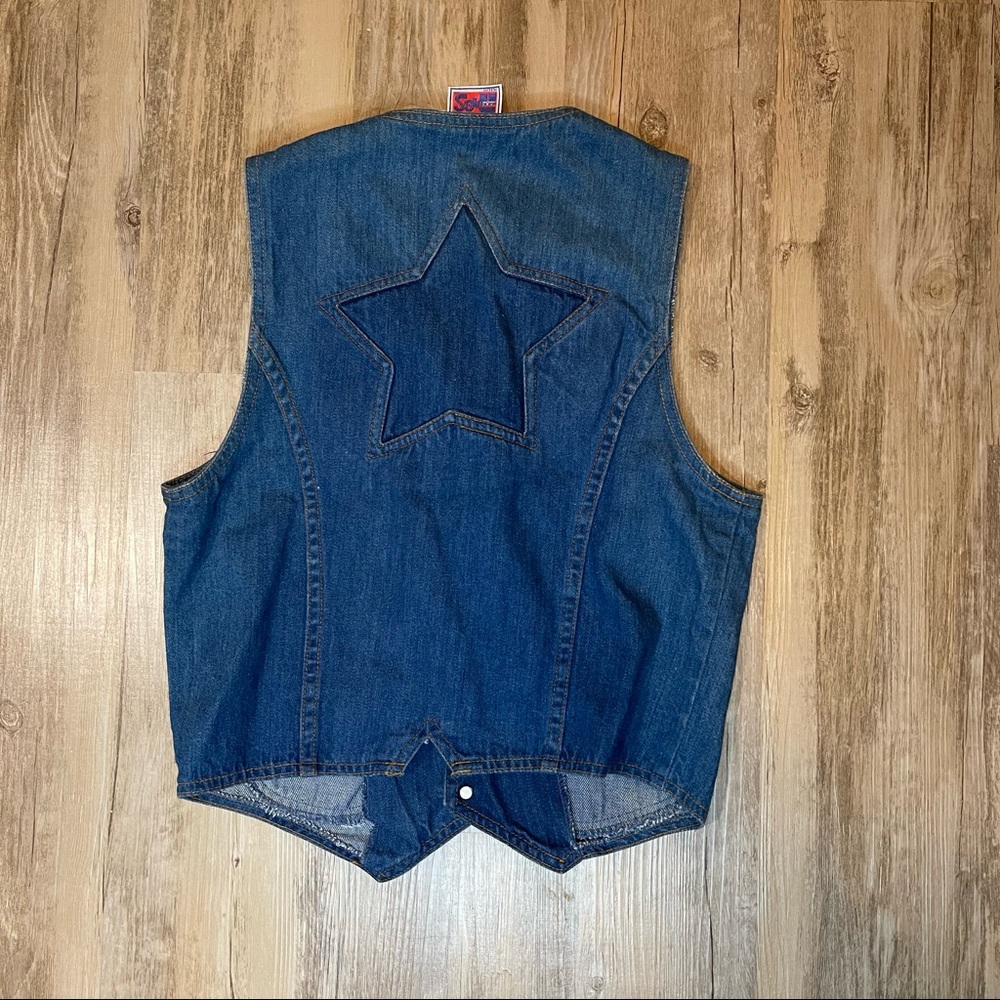 Vintage Denim Star Vest Rags